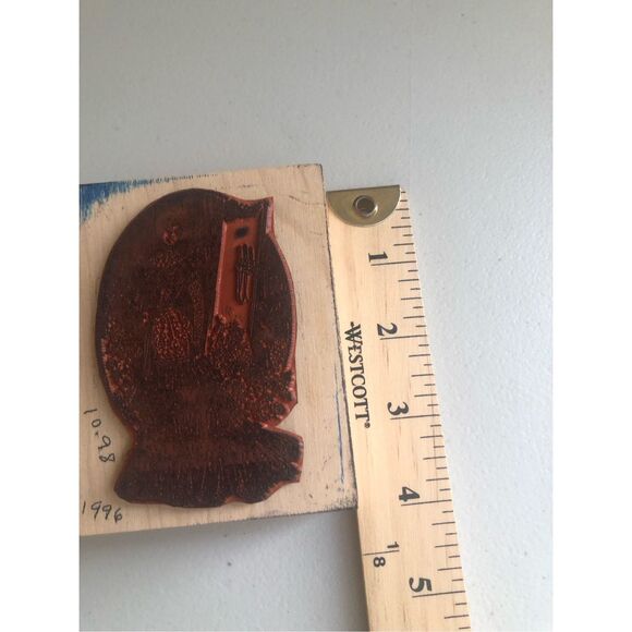 Francisco Rubber Stamp Gothic Lady with Candles Oval 1992 Vintage Wood Mounted - Picture 9 of 13